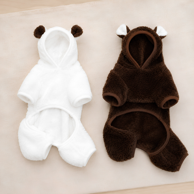 Bear Ears Fleece Dog Onesie