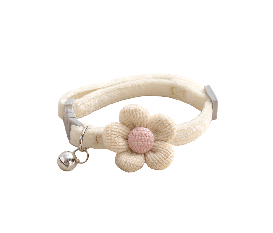 Crochet Flower Dog Collar