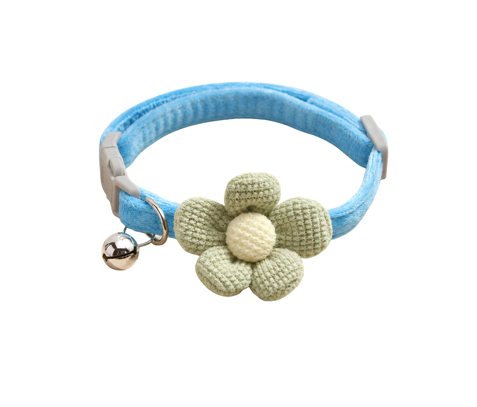 Crochet Flower Dog Collar