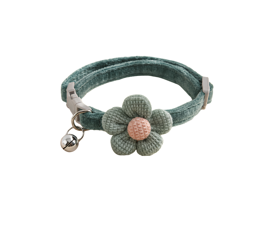 Crochet Flower Dog Collar