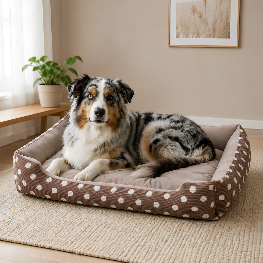 Plush Bolster Dog Bed