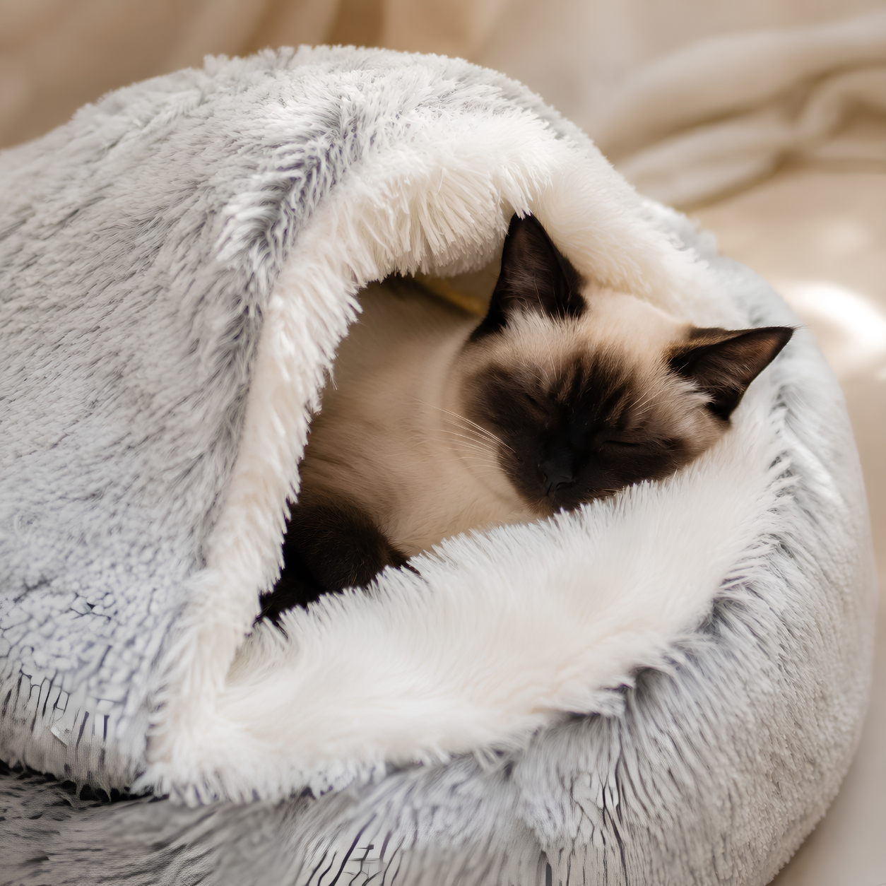 Plush Cat Igloo Bed