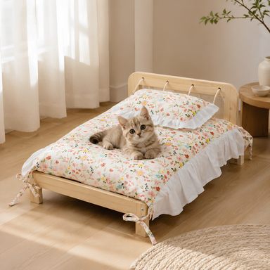 Solid Wood Cat Bed