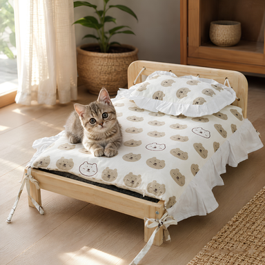 Solid Wood Cat Bed