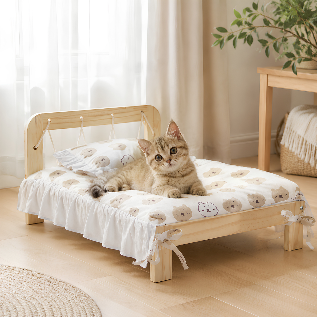 Solid Wood Cat Bed