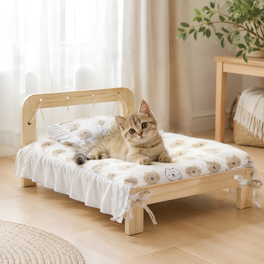 Solid Wood Cat Bed