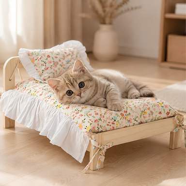 Solid Wood Cat Bed