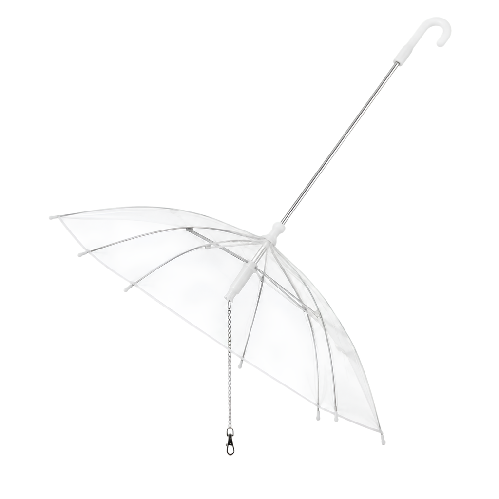 Transparent Dog Umbrella with Leash