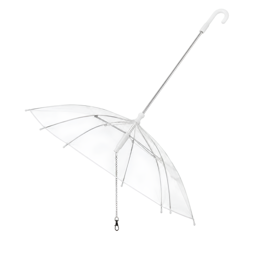Transparent Dog Umbrella with Leash